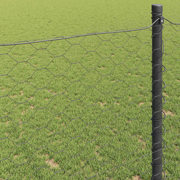 vidaXL Ogrodzenie heksagonalne Szary 1,5 x 50 m PVC