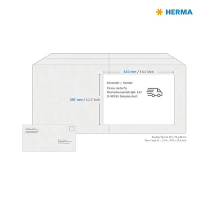 HERMA Etykiety foliowe, zewnętrzne, 297x420 mm, 40 arkuszy A3, białe