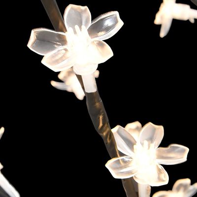 vidaXL Drzewko z lampkami, 128 LED, ciepły biały, kwiat wiśni, 120 cm