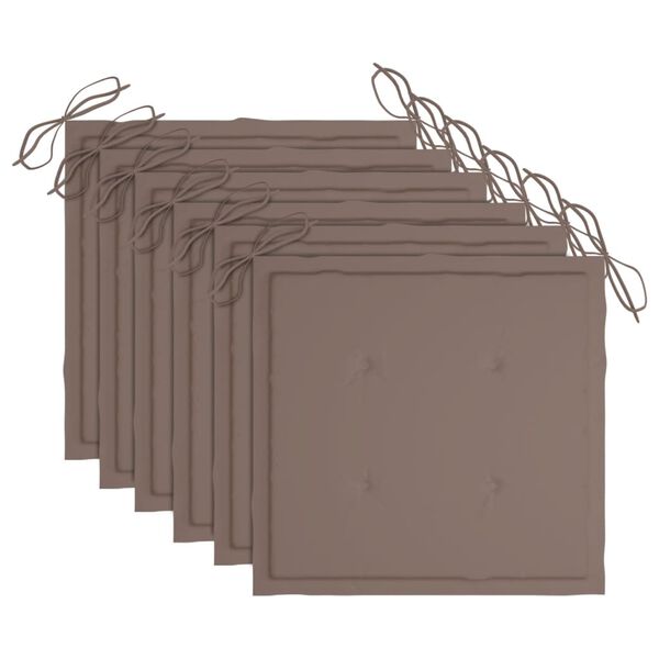 vidaXL Krzesła ogrodowe z poduszkami, 6 szt., lite drewno akacjowe