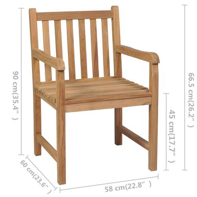 vidaXL Krzesła ogrodowe z bordowymi poduszkami, 8 szt., drewno tekowe