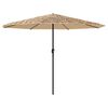vidaXL Parasol ogrodowy z LED, stalowy słupek, brązowy, 324x324x247 cm