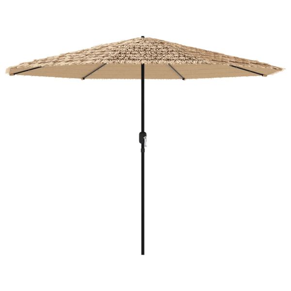 vidaXL Parasol ogrodowy z LED, stalowy słupek, brązowy, 324x324x247 cm