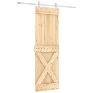 vidaXL Drzwi przesuwne 70 x 210 cm Lite Drewno Sosnowe (Nieobrobione)