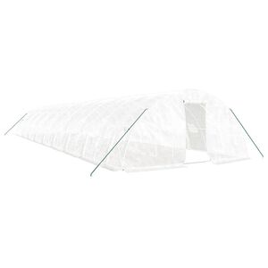 vidaXL Szklarnia ze stalową ramą, biała, 90 m&sup2;, 18x5x2,3 m