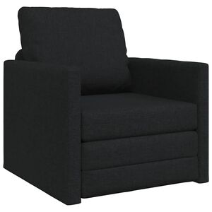 vidaXL Sofa podłogowa 2-w-1, czarna, 112x174x55 cm, tkanina
