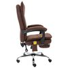 vidaXL Krzesło biurowe z funkcją masażu, brązowe, obite tkaniną