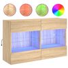 vidaXL Ścienna szafka TV z LED, dąb sonoma, 98,5x30x60,5 cm
