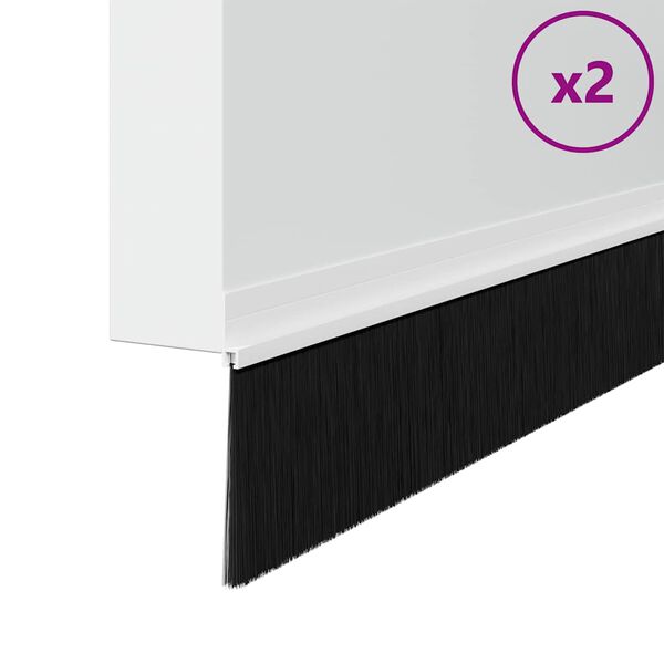 vidaXL Szczotki uszczelniające do drzwi samoprzylepne 2 pcs Biały