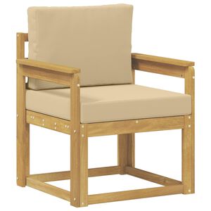 vidaXL Sofa na zewnątrz Poliester Biały i beżowy