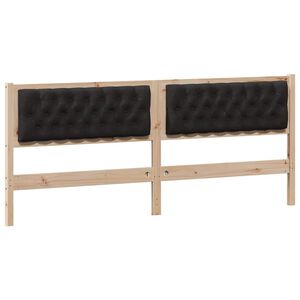 vidaXL Zagł&oacute;wek Inny brązowo-czarny 200 cm Lite drewno sosnowe