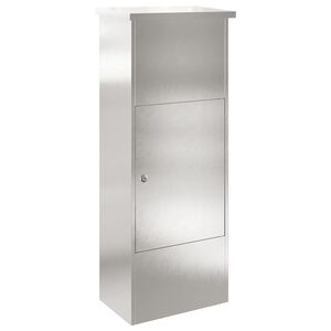 vidaXL Skrzynka na przesyłki z drzwiami Srebrny 44,5 x 29 x 110,5 cm