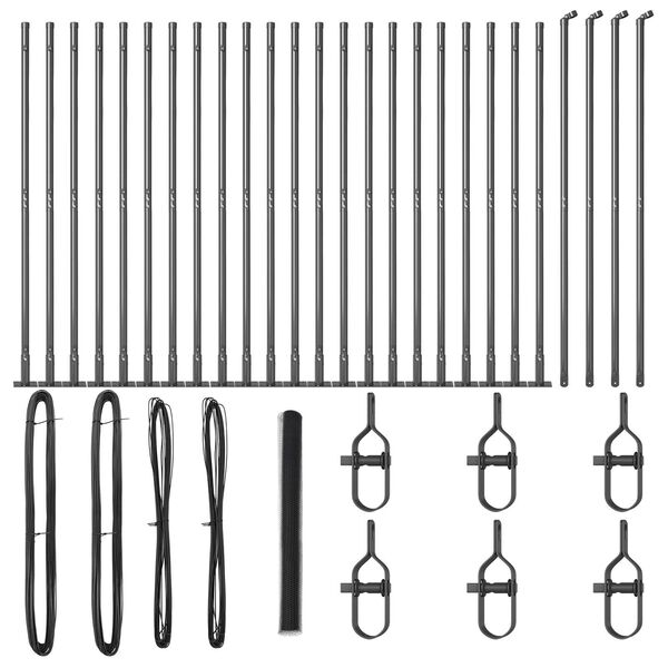 vidaXL Słupek ogrodzeniowy. Szary 50 x 1,4 m (siatka 13 mm) Stal i PVC