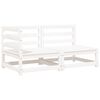 vidaXL Sofa ogrodowa z poduszkami, 2-osobowa, biała, drewno sosnowe