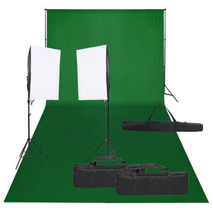 vidaXL Fotograficzny zestaw studyjny z lampami i tłem