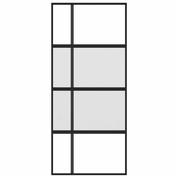 vidaXL Drzwi przesuwne, czarne, 90x205 cm, szkło hartowane, aluminium