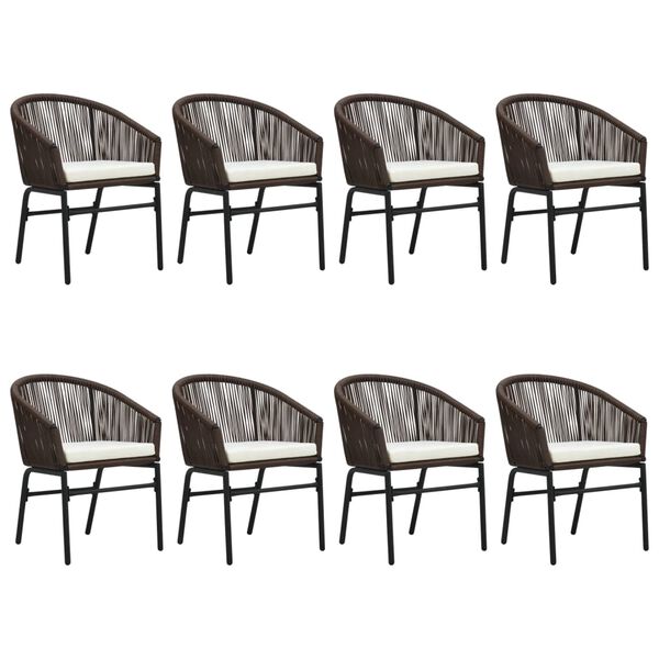 vidaXL 9-częściowy zestaw mebli ogrodowych, brązowy