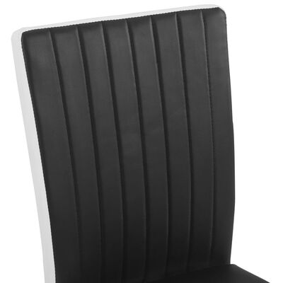 vidaXL Krzesła stołowe, wspornikowe, 2 szt., czarne, sztuczna skóra