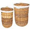 vidaXL Kosz na pranie 2 pcs Brązowy Rattan Kubu