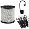 vidaXL Liny bungee z hakami 6 mm Czarny i Biały PP i guma