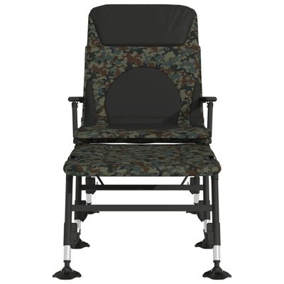 vidaXL Krzesło wędkarskie z funkcją spania, regulowane nóżki do błota