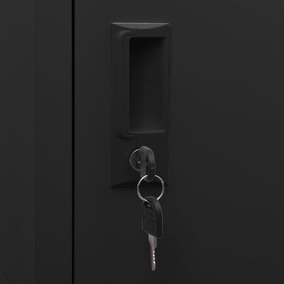 vidaXL Szafka zamykana na klucz, czarna, 38x45x180 cm, stalowa