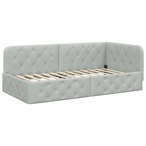 vidaXL Rama ł&oacute;żka narożnego Jasnoszary 100 x 200 cm Aksamit