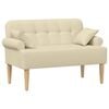 vidaXL Sofa dwuosobowa z guzikowym pikowaniem kremowy 120 x 65 x 79 cm