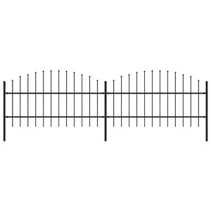 vidaXL Ogrodzenie ogrodowe z wł&oacute;cznią, stalowe, 359 x 100 cm, czarne