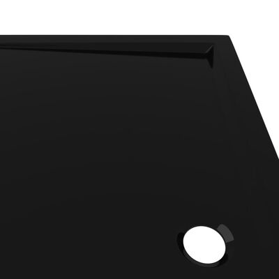 vidaXL Prostokątny brodzik prysznicowy, ABS, czarny, 70x120 cm