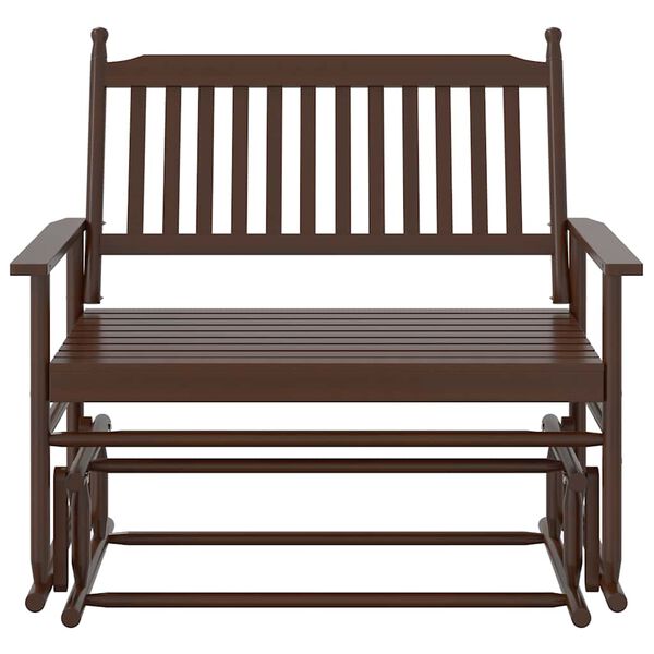 vidaXL Ławka bujana, brązowa, 118x70x104,5 cm, lite drewno topolowe