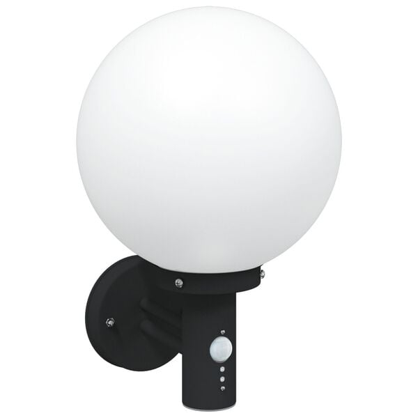 vidaXL Zewnętrzna lampa ścienna Czarny 28 x 25 x 38 cm stal nierdzewna