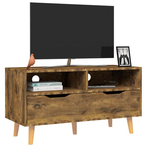 vidaXL Szafka pod TV, przydymiony dąb, 90x40x48,5 cm