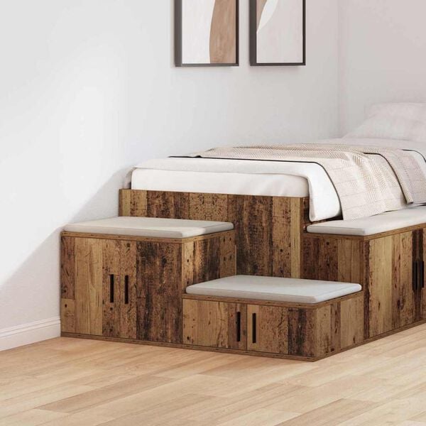 vidaXL Szafka do przechowywania 2 pcs Stare drewno 103 x 41 x 40 cm