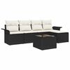 vidaXL Sofa na zewnątrz 6 szt. Czarny polirattan