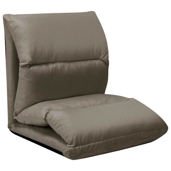 vidaXL Składane krzesło podłogowe, ciemnoszare, mikrofibra