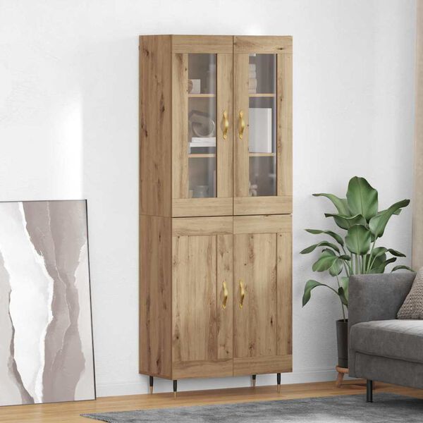 vidaXL Highboard 2 pcs Dąb rzemieślniczy Materiał drewnopochodny