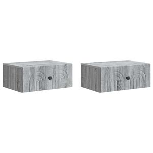 vidaXL Wisząca Szafka Nocna 2 szt. Szary Sonoma 49 x 34,5 x 20 cm