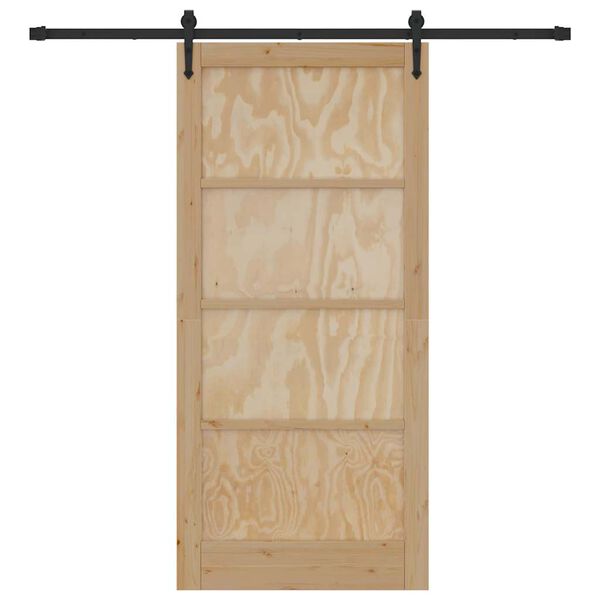 vidaXL Drzwi przesuwne ORKDAL Naturalny i czarny 93 x 202 cm