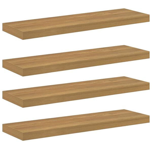 vidaXL P&oacute;łka ścienna z przechowywaniem 4 pcs Brązowy 80 x 23,5 x 4 cm