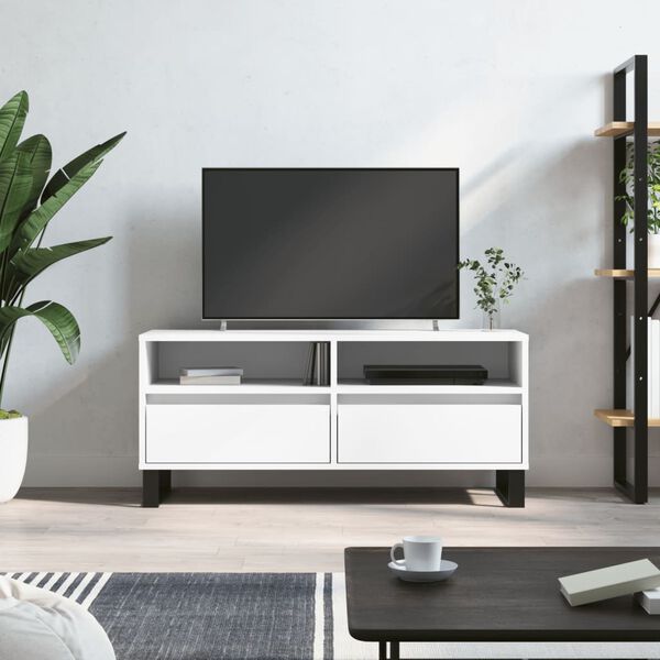 vidaXL Szafka pod TV, biała, 100x34,5x44,5 cm, materiał drewnopochodny