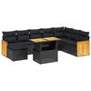vidaXL 9-cz. zestaw wypoczynkowy do ogrodu, z poduszkami, czarny