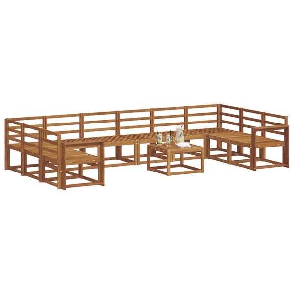 vidaXL Zestaw sof na zewnątrz 11 pcs Naturalny Lite Drewno Akacji
