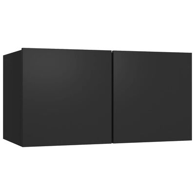 vidaXL Szafki wiszące pod TV 3 szt., czarne, 60x30x30 cm