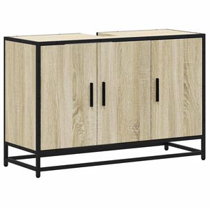 vidaXL Szafka pod umywalkę łazienkową Sonoma Oak 90x33x60 cm Drewno klejone