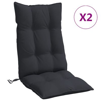vidaXL Poduszki na krzesła z wysokim oparciem, 2 szt., czarne, Oxford