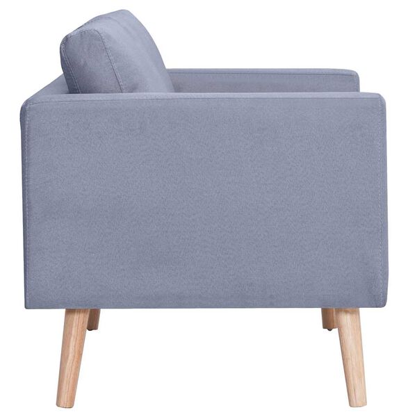 vidaXL Sofa 3-osobowa, materiałowa, jasnoszara