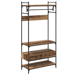 vidaXL Garderoba z szufladą z półką Stare drewno 89 x 39 x 184.5 cm