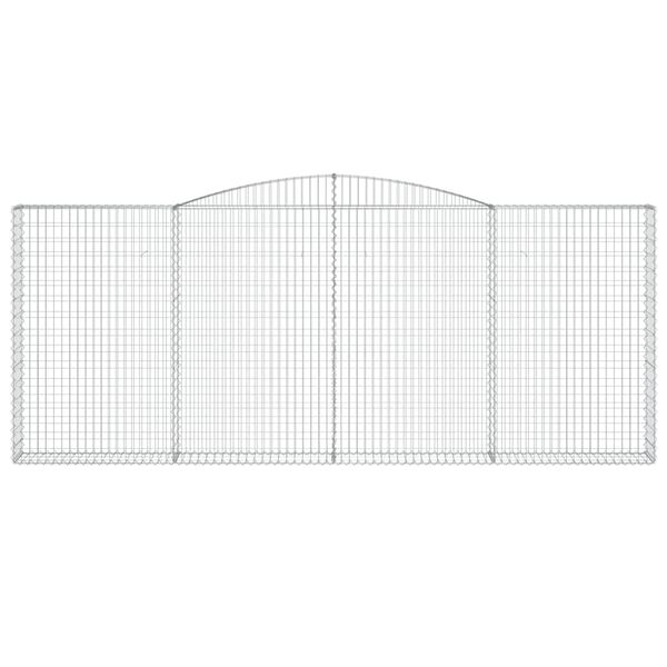 vidaXL Kosze gabionowe, 7 szt, 400x30x160/180 cm, galwanizowane żelazo