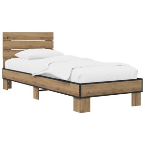 vidaXL Rama ł&oacute;żka z wezgłowiem Dąb artisan 80 x 200 cm